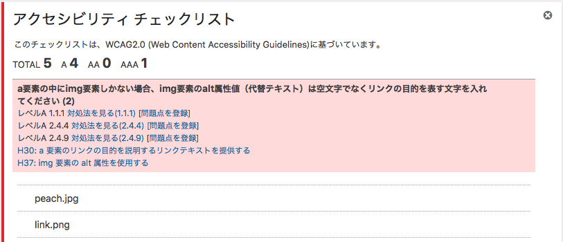 jwp-a11yのエラー表示