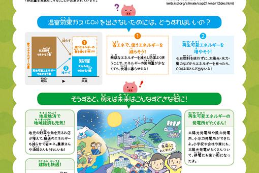 子供向け地球温暖化防止チラシ裏面の実績画像を拡大