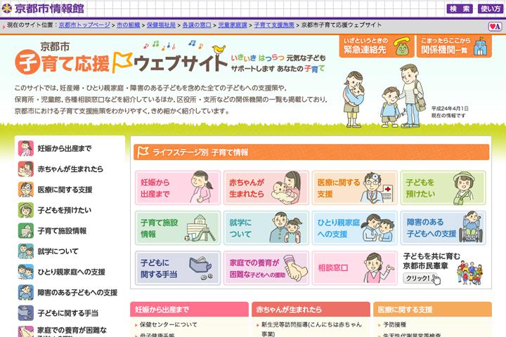 京都市子育て応援ウェブサイトの実績画像を拡大
